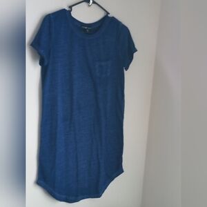 Derek Heart Dress Women Medium Blue T-Shirt Casual Beach Mini Run Errands Spring